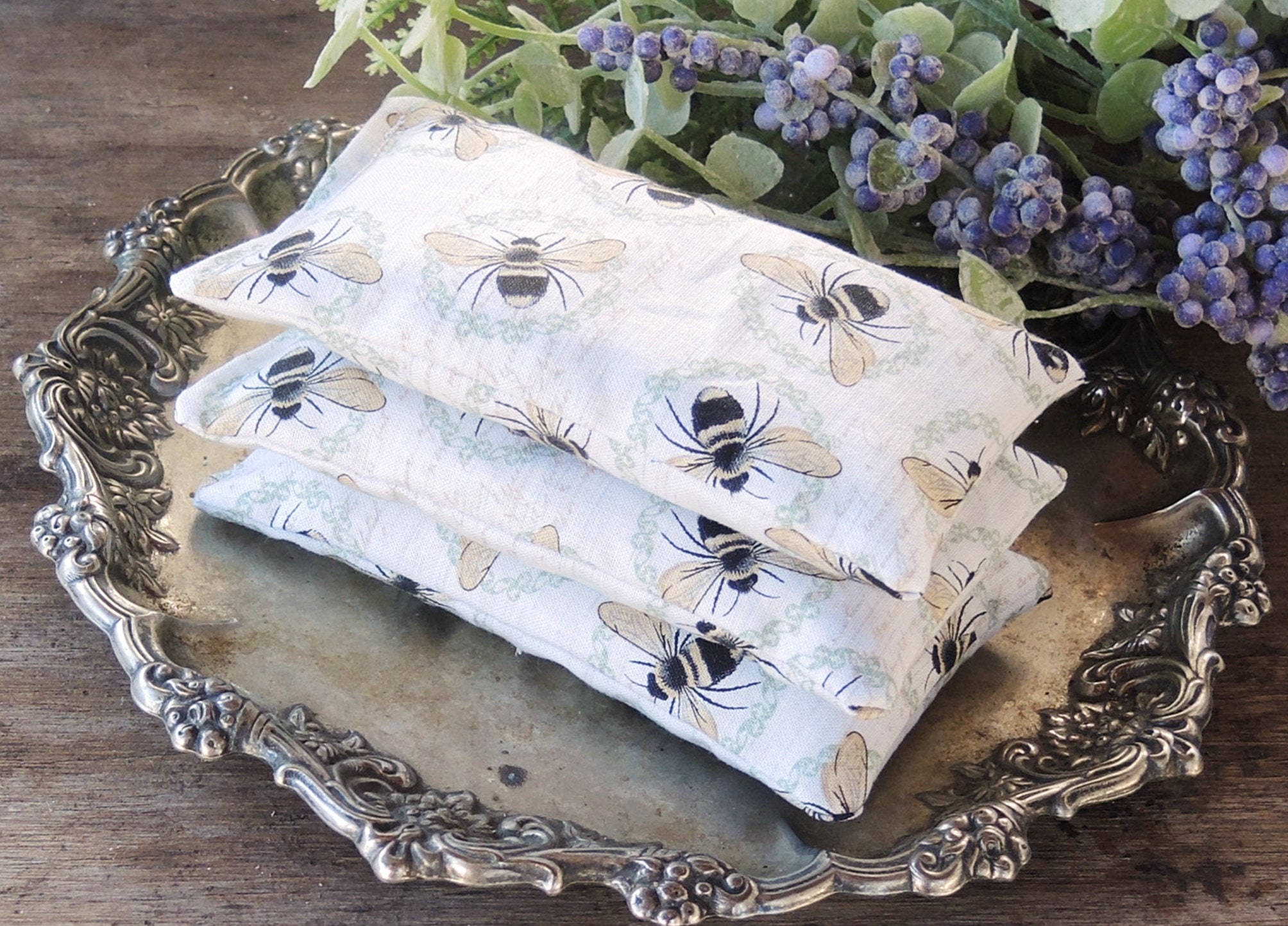 Busy Little Bees Lavender Or Balsam Sachets Set Of 3 Pillows Organic Lavender, Pillows, Natural Aroma Therapy