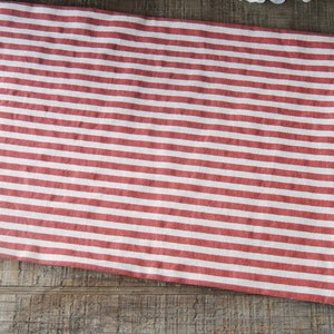 Red and Cream Striped Table Runner Lined Table Mat Dresser Scarf