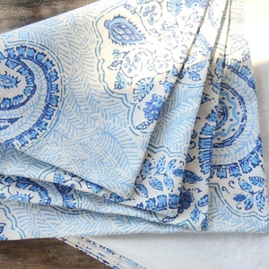 White and Blue Paisley Lined Cotton Placemats Set of 4 Beach Cottage Modern Farmhouse Home Decor Table Settings Custom Order image 7