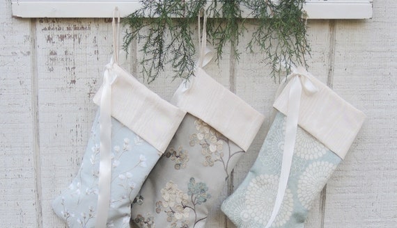 Gorgeous Blue Heirloom Christmas Stockings Icy Winter Collection 2021 Choice of 1 of 3 Designs, Holiday Mantle Decor Custom Order
