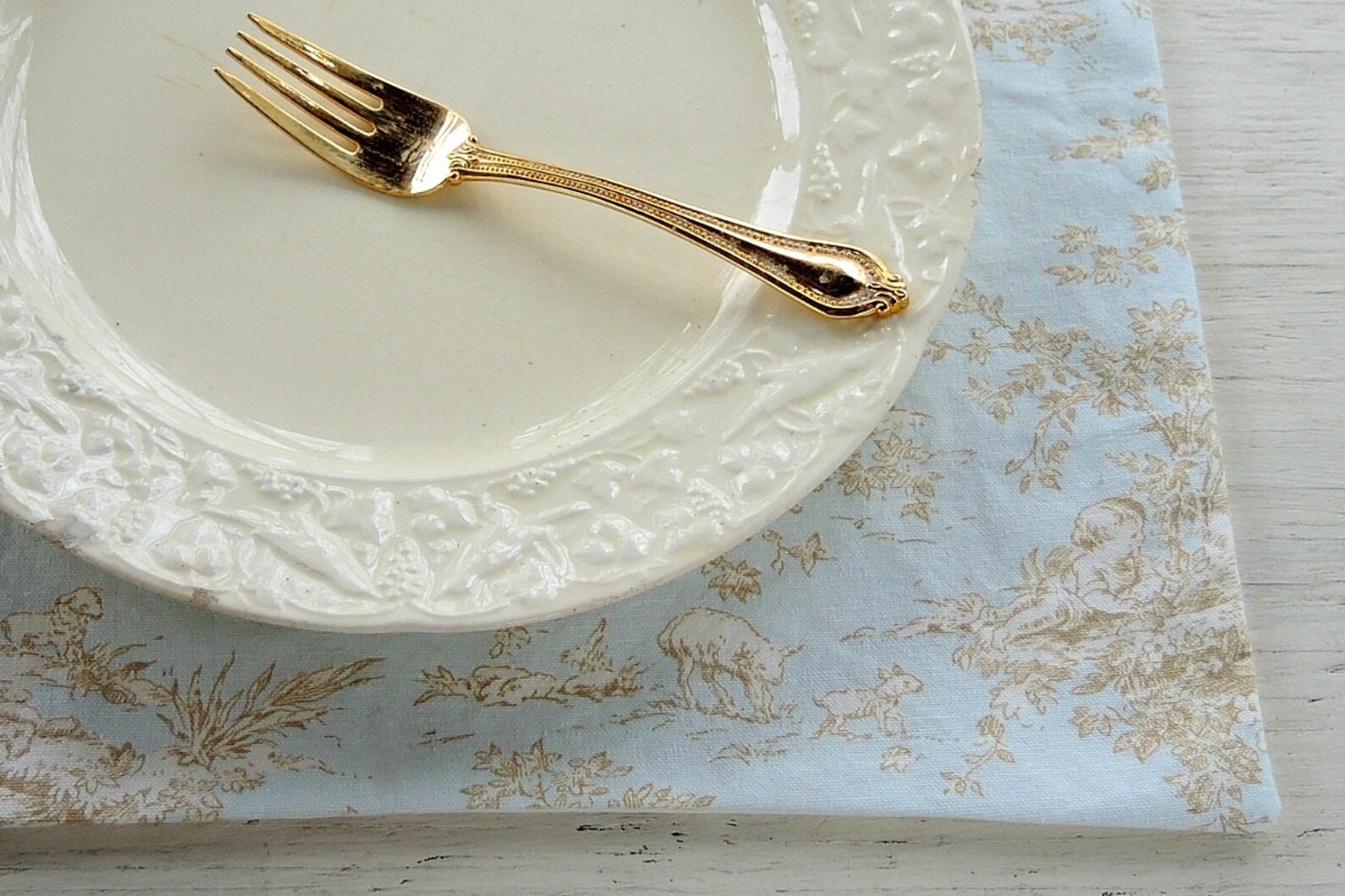 Blue and White Toile Placemats Set of 4 Lined Mats Tea Party Etsy