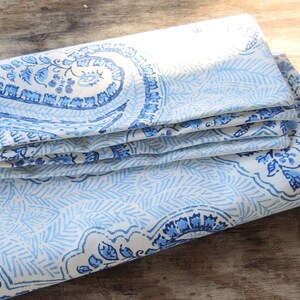 White and Blue Paisley Lined Cotton Placemats Set of 4 Beach Cottage Modern Farmhouse Home Decor Table Settings Custom Order image 8