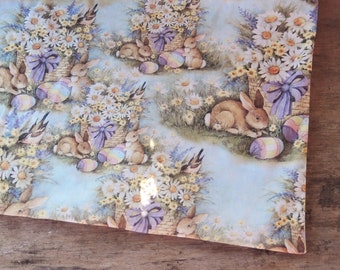 Easter Bunnies Lined Cotton Small Table Runner Spring Home Decor Custom Order Dresser Scarf
