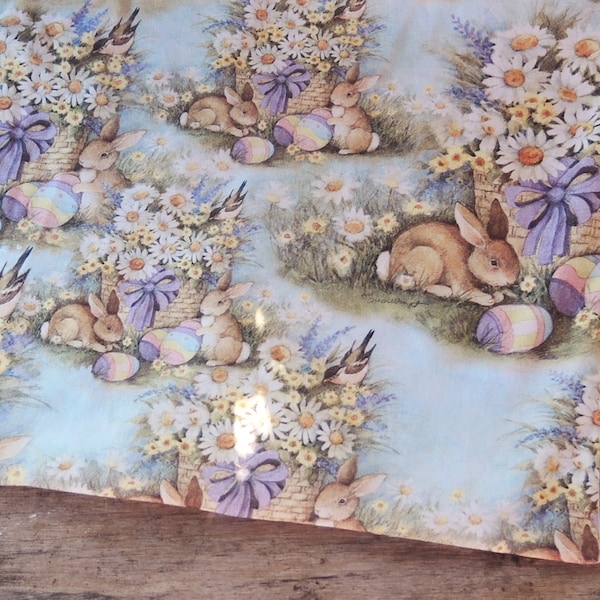 Easter Bunnies Lined Cotton Small Table Runner Spring Home Decor Custom Order Dresser Scarf