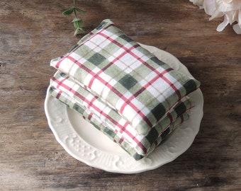 Red and Green Plaid Lavender or Balsam Sachets Set of 3, Organic Lavender, Lavender Pillows, Natural Aroma Therapy