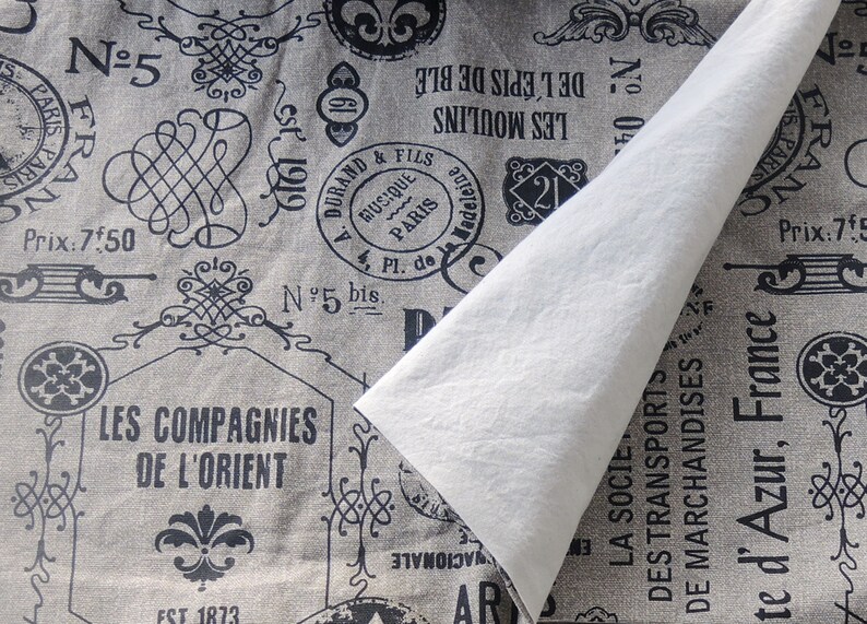 French Script Lined Cotton Placemats Set of 4 French Country Etsy