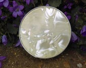 Vintage celluloid compact mirror,travel mirror,bridesmaid gift,handbag mirror,pearl colour mirror, old compact mirror,antique mirror,wedding