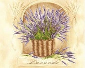 Set of 5 Decoupage Paper Napkins,Vintage Style Decoupage Paper,Party Napkins, Lunch ,Napkins, Serviettes - Lavender Garden Cream.