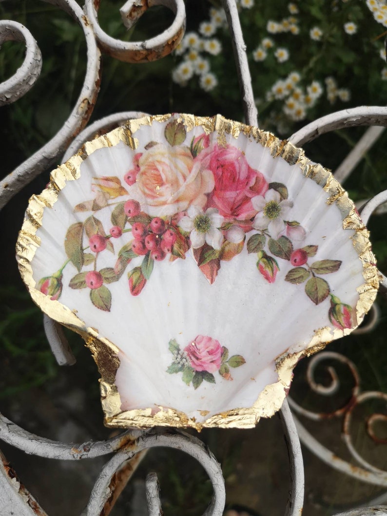 Jewellery Dish Shell Jewelry Dish Roses Ring Dish Wedding - Etsy