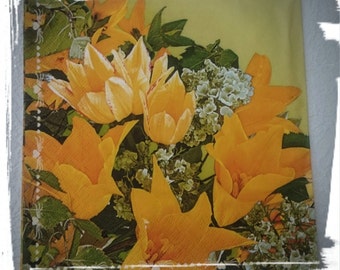Yellow flowers,1 single decoupage paper napkin,Spring,Summer,Tissue napkin,Party Napkins,Scrapbooking,Collage, Mixed Media,Serviettes,Crafts