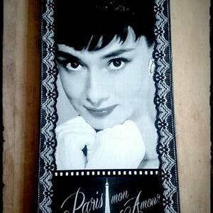 Audrey Hepburn foto en Parijs motief-Mixed media canvas foto