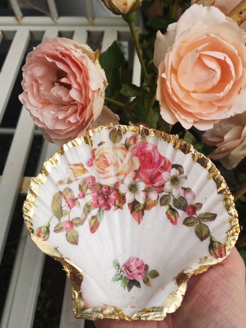 Jewellery Dish Shell Jewelry Dish Roses Ring Dish Wedding - Etsy