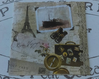 1 Single Decoupage paper Napkins,Eiffel Tower, Paris,Journey,titanicTissue Paper Napkins for Decoupage,Serviettes,Arts paper ,Craft