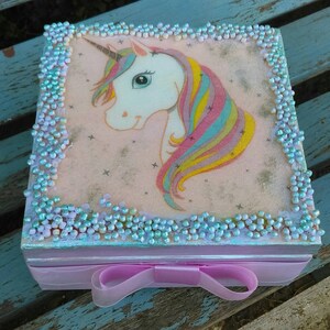 Licorne, boîte de bijoux pour une fille, boîte sur mesure, boîte de souvenir, boîte de sacs de thé, boîte de décerné, boîte en bois, boîte de stockage, boîte de bijoux, cadeau de Noel, cadeau de Noel