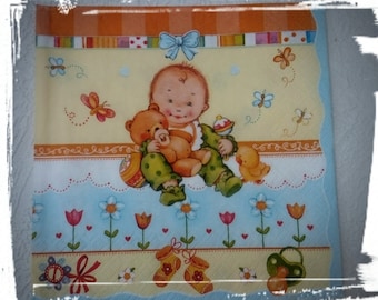 Decoupage Paper Napkins,Baby, Toddler ,1st birthday,1 single Napkin for decoupage,Scrapbooking,Collage,Mixed Media, Serviettes,Crafts