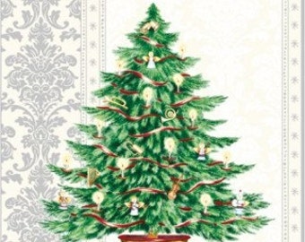 Paper Napkins for Decoupage, Lunch Napkins ,Serviettes,Christmas Tree,Craft Art Paper,Collage<Scrapbooking - Looking for Christmas. Set of 5