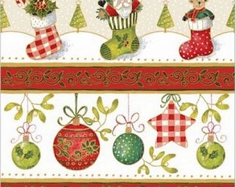 Vintage Style Decoupage Paper Lunch Napkins Serviettes - Festive delight.  Set of 5