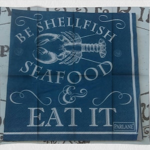 1 single Decoupage Paper Napkin,Seafood,Lobster,Tissue napkins,Mixed Media, Serviettes,Crafts