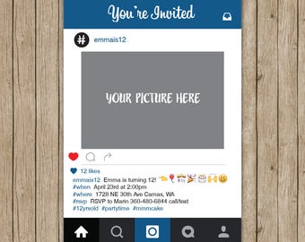 Instagram Invitation Etsy