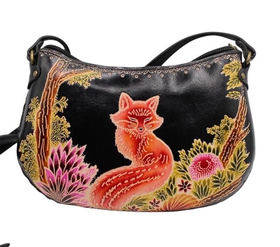Genuine Handmade Leather Fox Purse Crossbody/ Phone Bag
