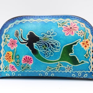 Monedero / Cartera / Pulsera de Sirena de Cuero Genuino Hecho a Mano
