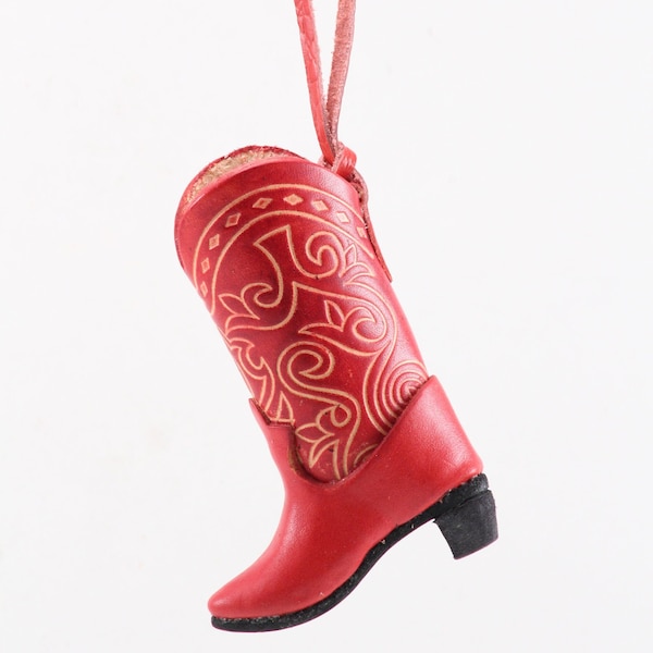 Handmade leather cowboy boots ornaments