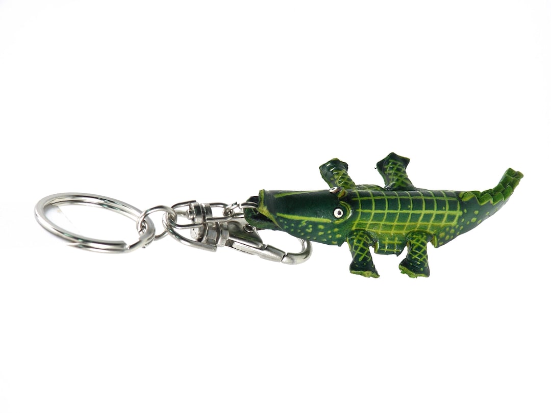 Handmade Leather Crocodile Keychain - Etsy