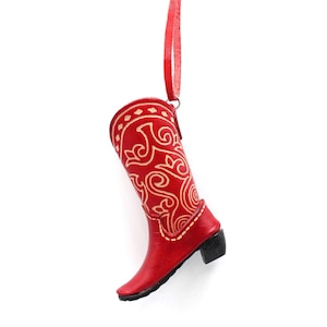 Genuine Handmade Leather Cowboy Boot Ornament bag charm