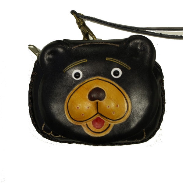 black bear leather  coin purse