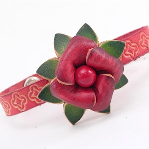 Genuine Handmade Leather Rose Bracelet