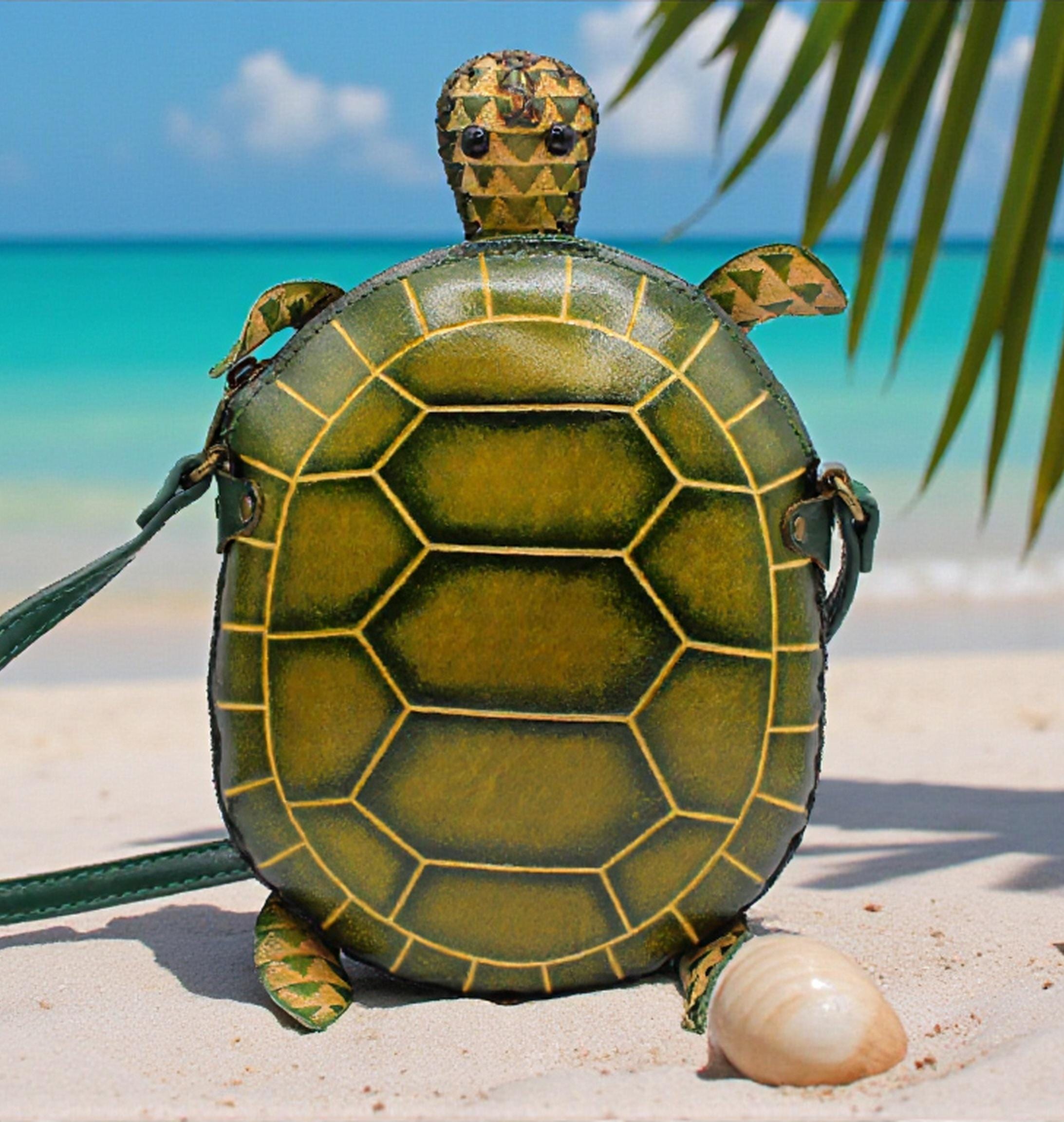 Leather Turtle Backpack - Etsy display picture 2