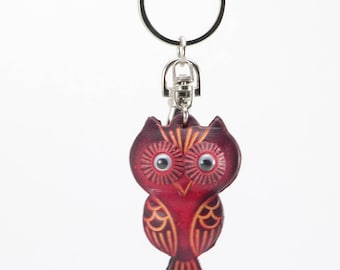 Genuine Handmade Leather Owl Key Chain