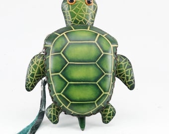 Genuine Handmade Leather Sea Turtle Coin Purse