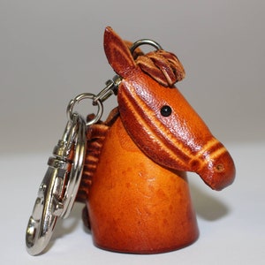 Genuine Handmade Leather Horse Keychain, Cartoon Keychain, Animal key ring, cartoon small gift, genuine leather small pendant.