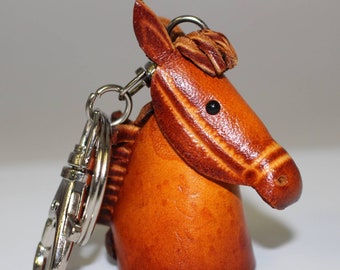 Handmade Leather horse Key chain