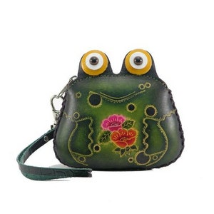 Monedero / Cartera / Pulsera de Piel de Rana Genuina Hecha a Mano