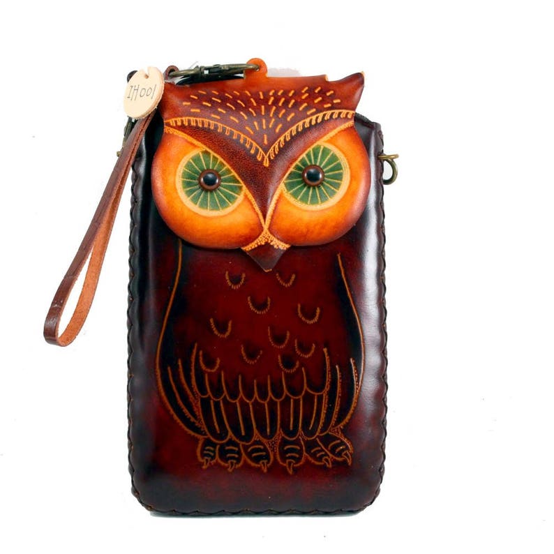 Genuine Handmade Leather Owl Cell Phone Case/ Iphone Case Etsy