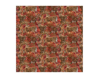 Robert Kaufman Fabric Animal Kingdom Stag Lined Dark Shadow HALF METRE