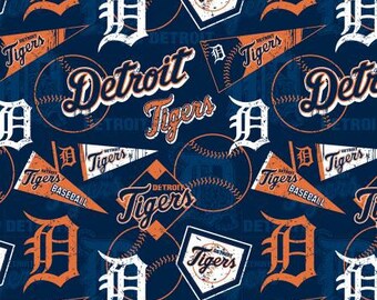 Detroit Tigers Quilt Etsy - detroit tigers fabric mlb baseball fabric 58 wide by fabric traditions 100 cotton