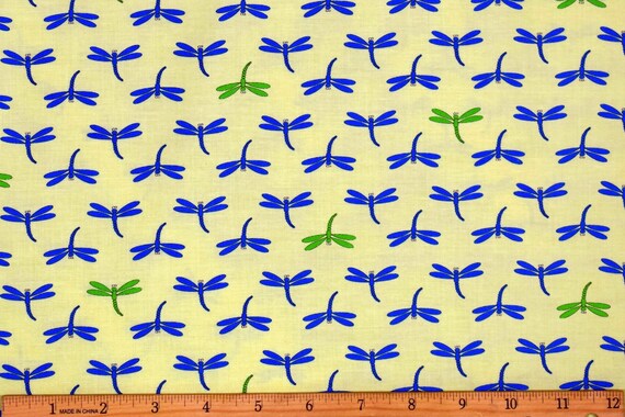 1 yd 23" It's A Pond Party Desiree's Designs QT Dragonfly Frog Blue 