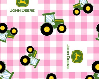 John Deere Peace Love Tractors Fabric Quilt Top Wall Hanging Panel 100% Cotton