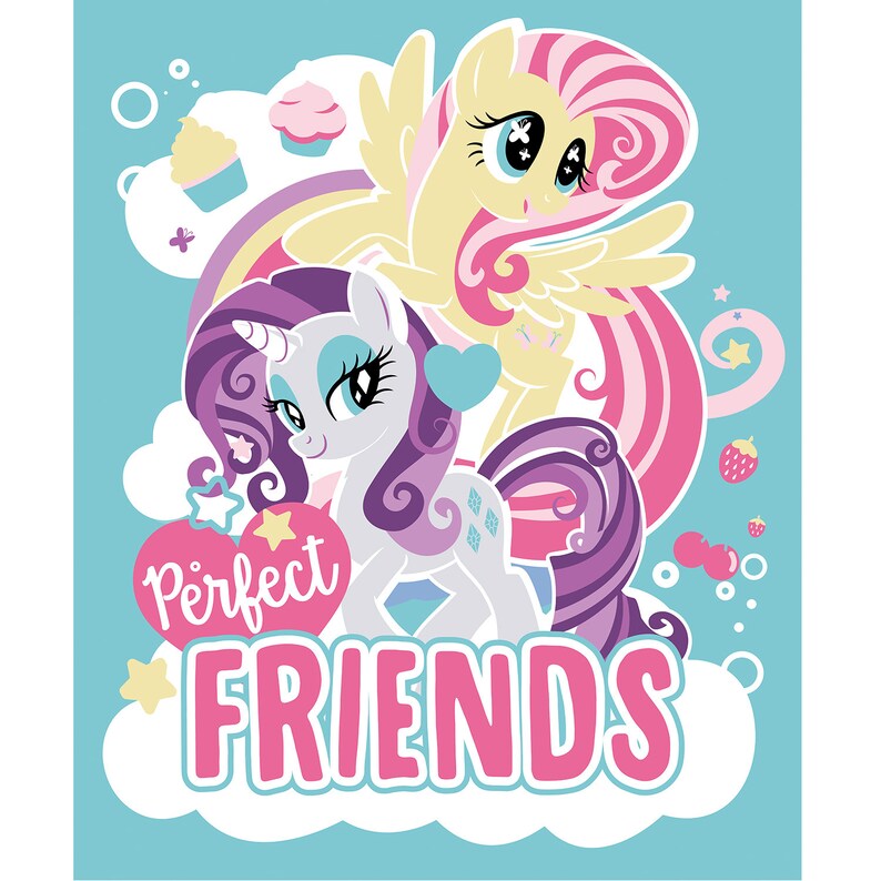 My Little Pony Fabric Panel MLP Fabric Prefect Friends in Blue Etsy