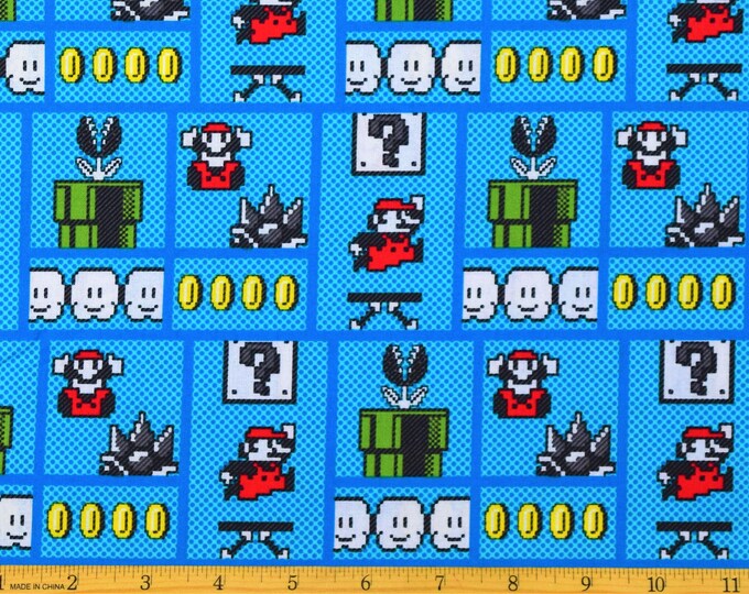 Nintendo Fabric Nintendo Super Mario Game Board Fabric From Etsy