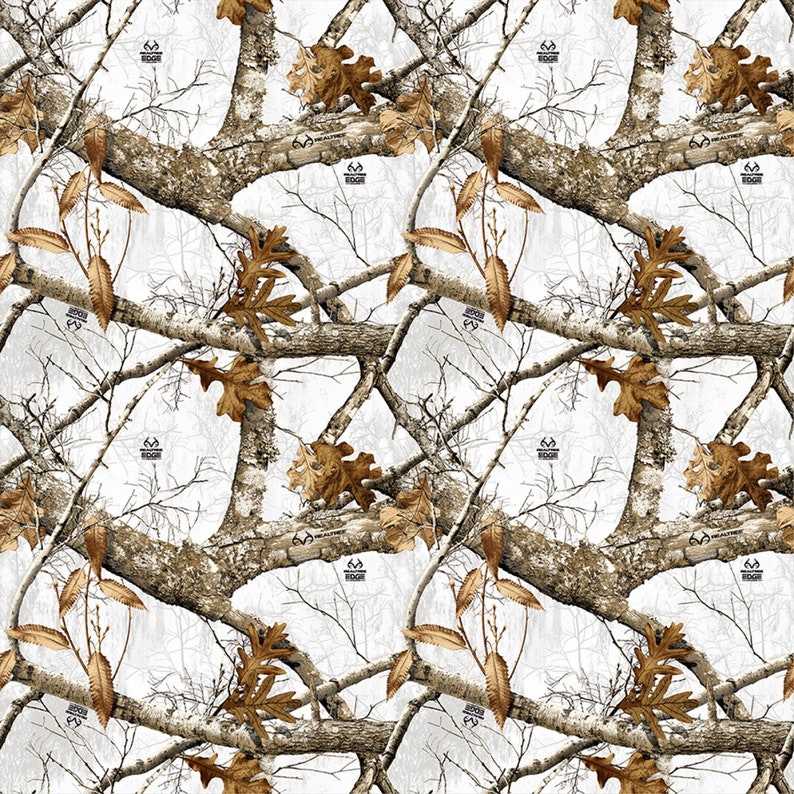 Realtree Fabric Camo in Snow White From Sykel 100/% Cotton Premium Quality