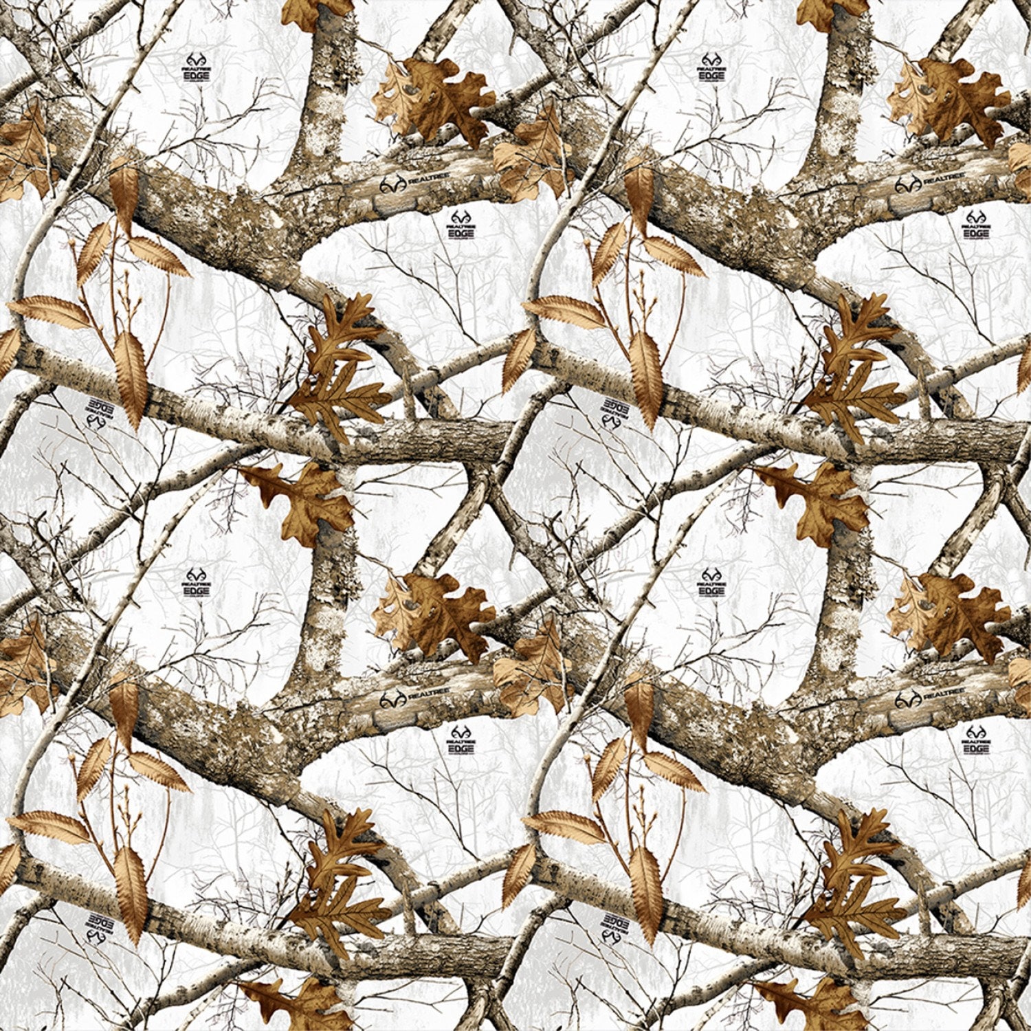Realtree Fabric Camo in Snow White From Sykel 100 Cotton Etsy