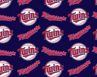 Minnesota Twins Fabric MLB Baseball Fabric 58" Wide 100% Cotton by the Yard from Fabric Traditions