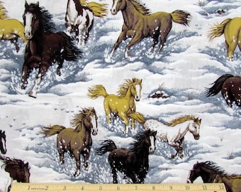 Horse Fabric Snowy River Canyon By the Yard 100% Cotton