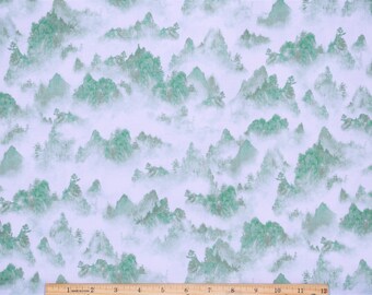 Imperial Panda Fabric Landscaping in Green 100% Cotton  from Quilting Treasures