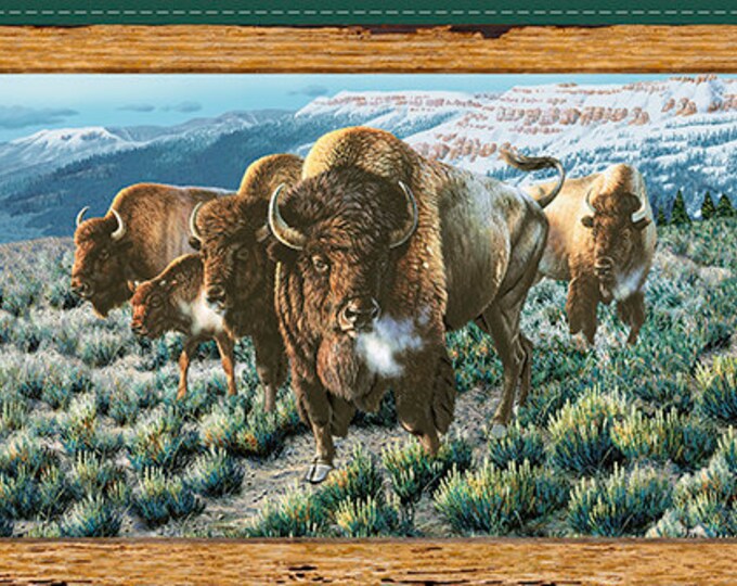Buffalo Fabric Bison Fabric Panel From Quilting Treasures 100 Cotton
