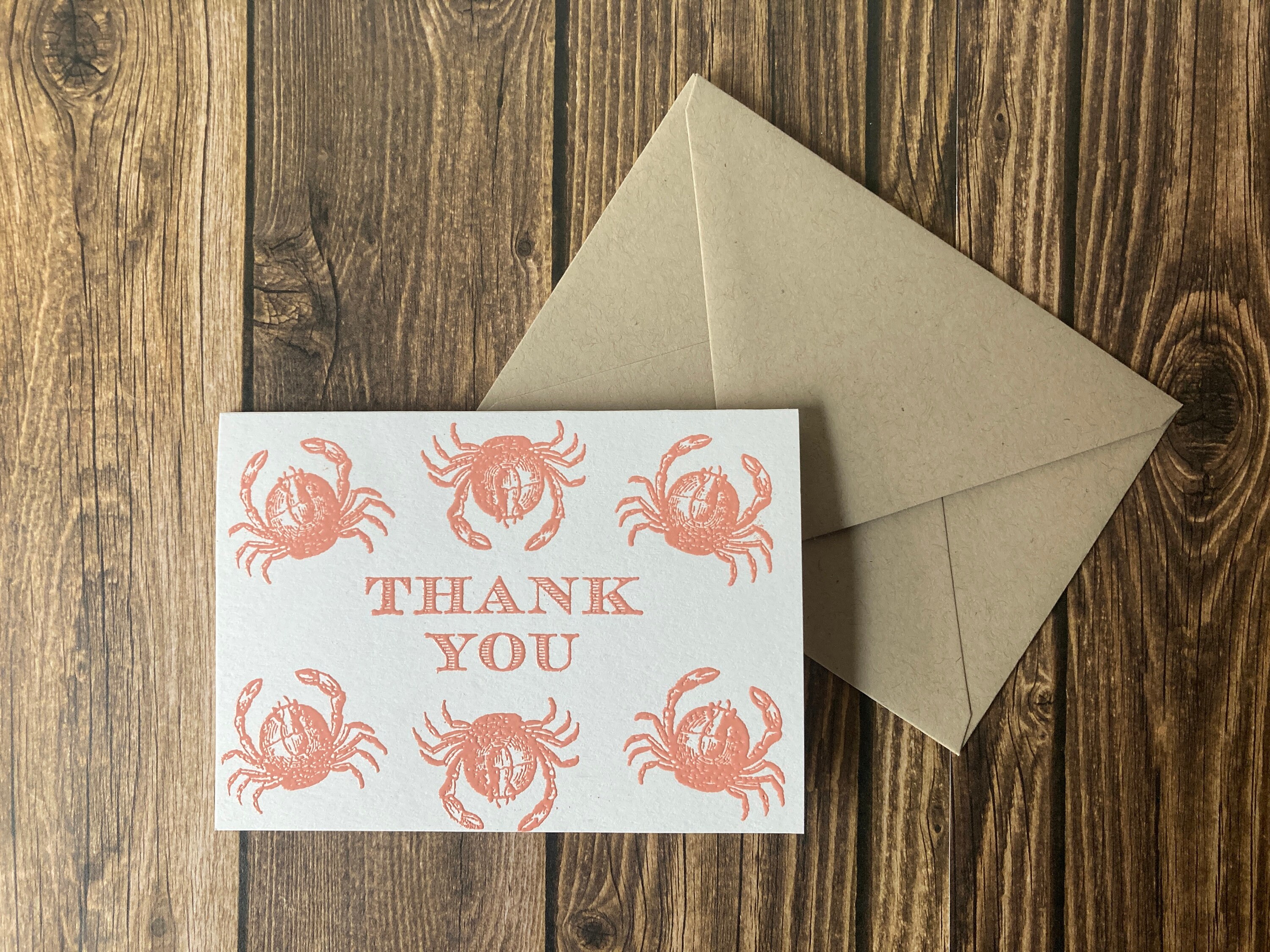 Crab card cards with crabs crab thank you cards crab Etsy
